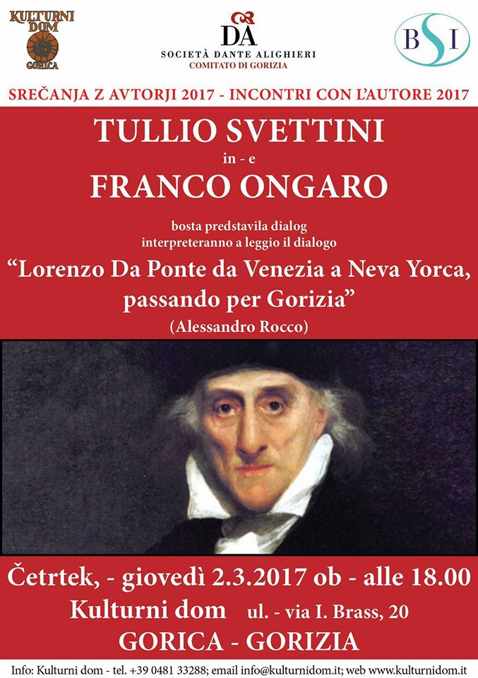 LORENZO DA PONTE DA VENEZIA A NEVA YORCA, PASSANDO PER GORIZIA
