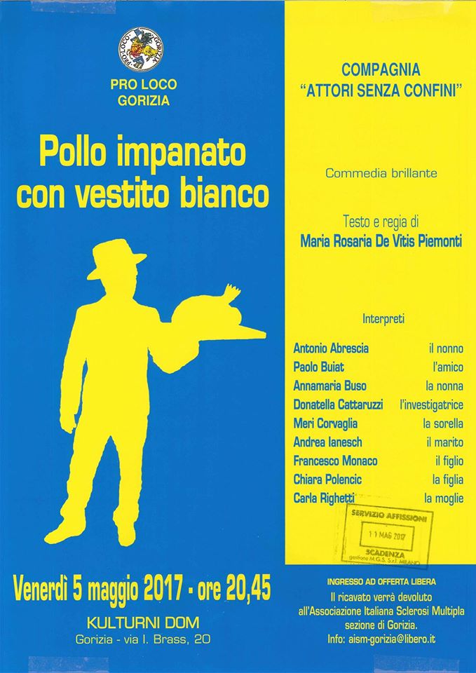 Pollo impanato con vestito bianco